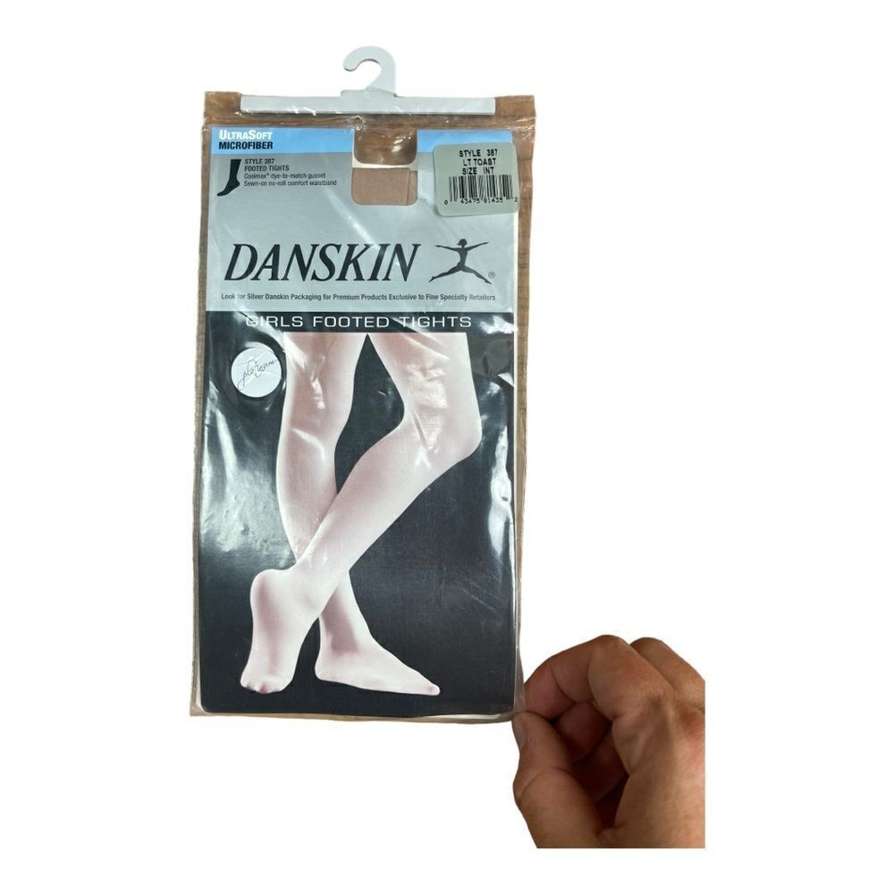 Danskin Girls Footed Tights Style 387 Size INT 6x-7 Tan New